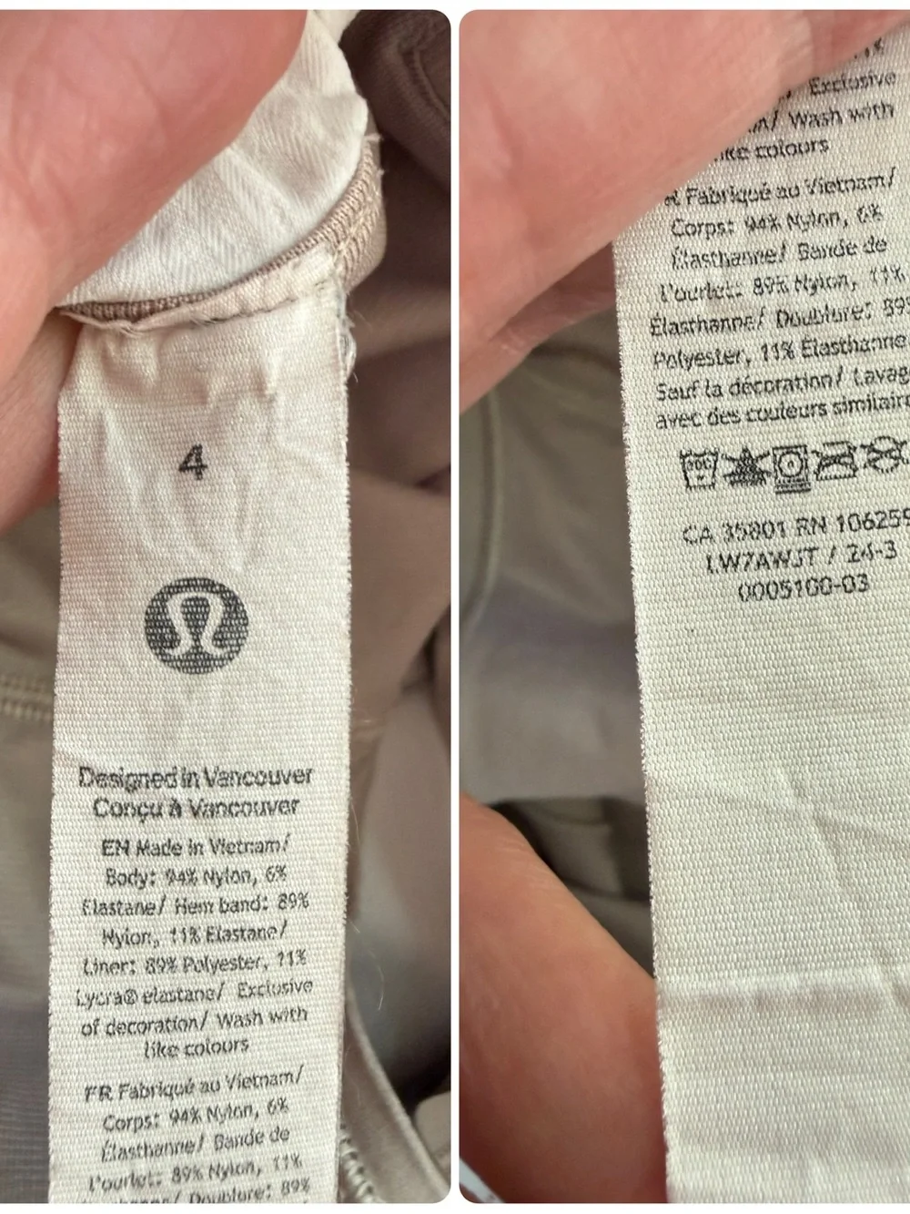 Lululemon White Hotty Hot High Rise Lined Shorts 3.5” Inseam Sz 4 LW7AWJT - Fair